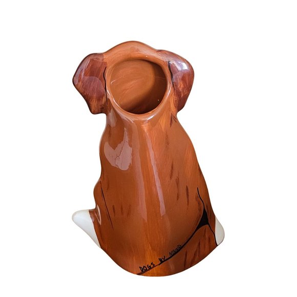 Dogs By Nina Lyman Boxer Vase Puppy Ceramic - Picture 4 of 8